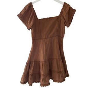 American Eagle Brown Boho Mini Dress